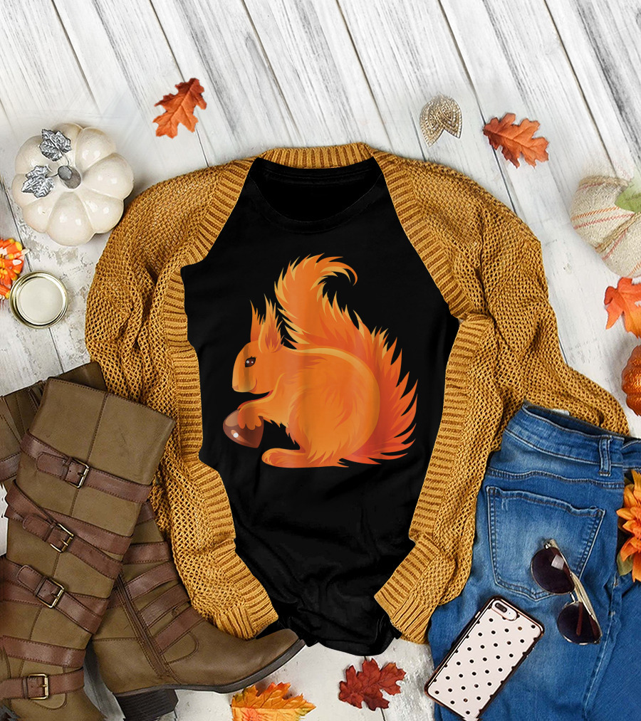 Eurasian Red Squirrel Holding Nut T-Shirt