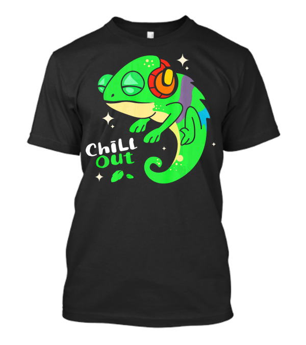Chill Out Headphone Chameleon Music Relaxation T-Shirt