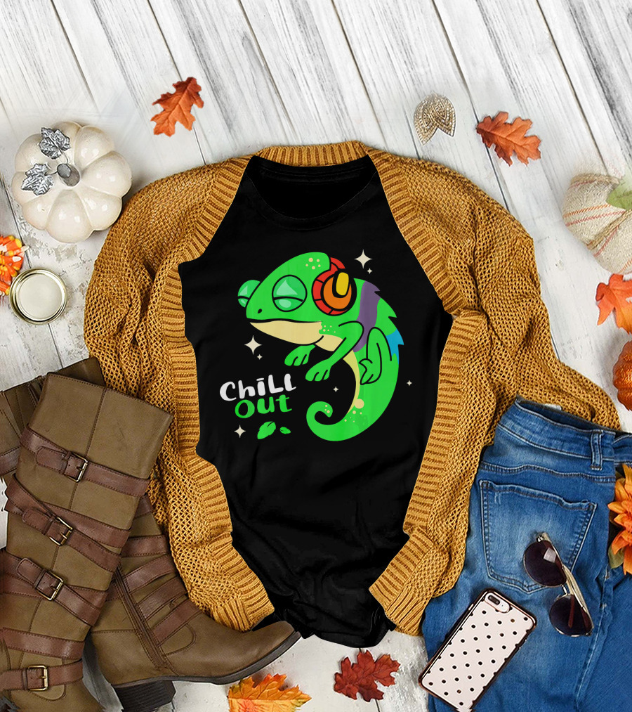 Chill Out Headphone Chameleon Music Relaxation T-Shirt