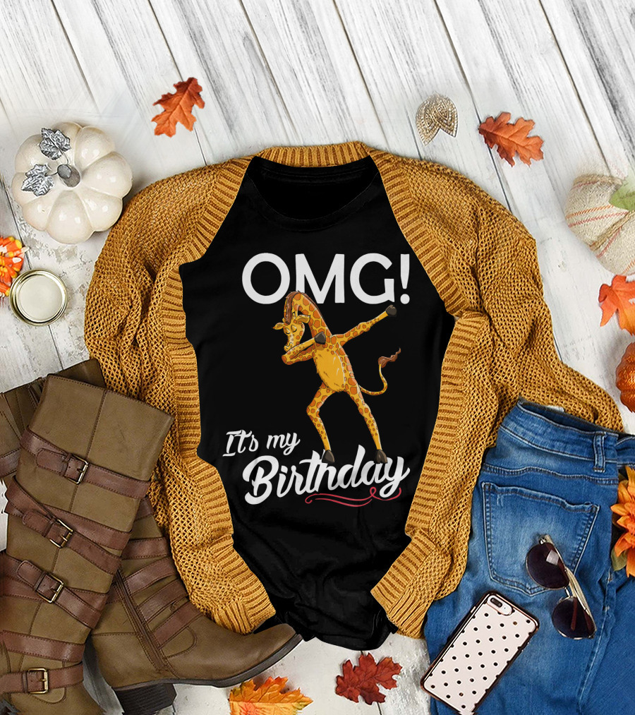 OMG It's My Birthday Dabbing Giraffe T-Shirt