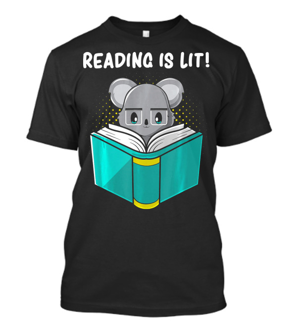 Reading Is Lit Cute Koala With Open Book For Koala Lovers T-Shirt