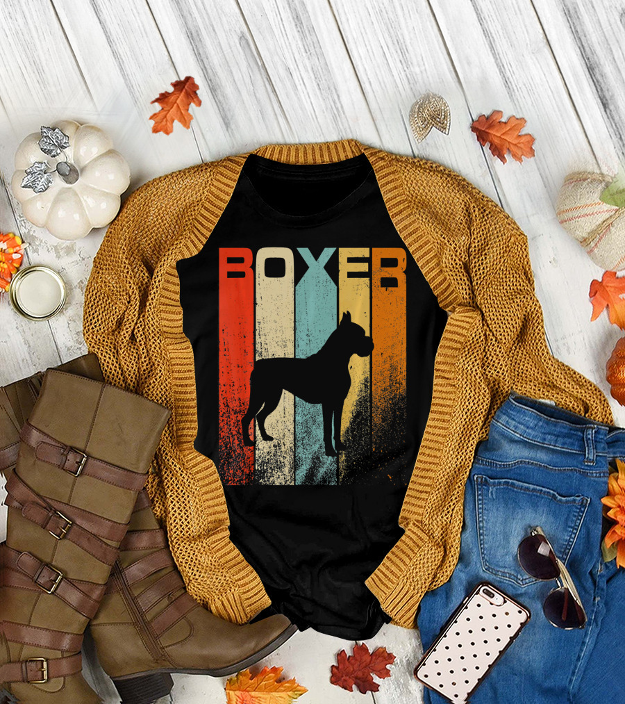 Boxer Dog Fun 70s Vintage Retro T-Shirt