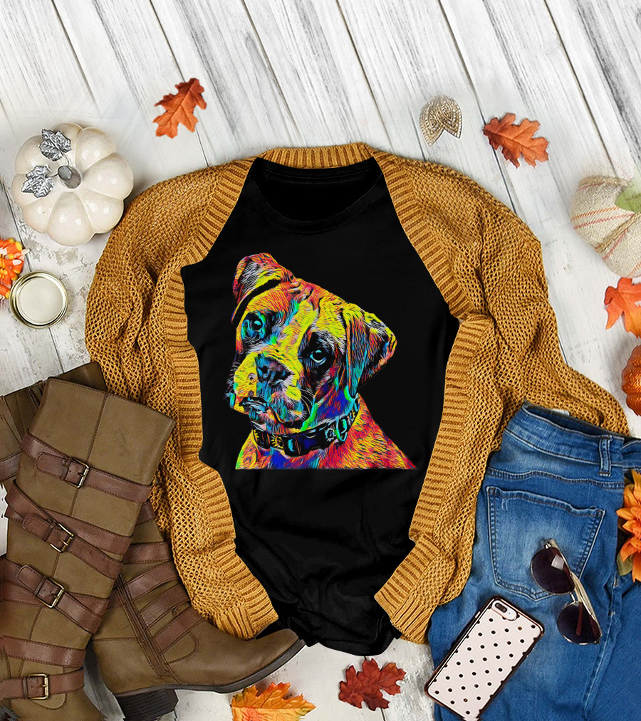 Baby Dog Boxer Breed Colorful T-Shirt