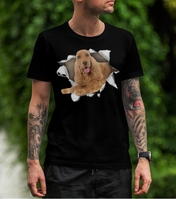 English Cocker Spaniel Torn Inside Dog T-Shirt