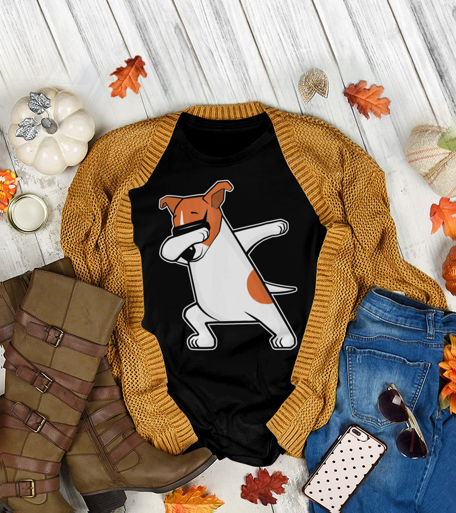 Dabbing Dog Funny Cute Jack Russell Terrier T-Shirt