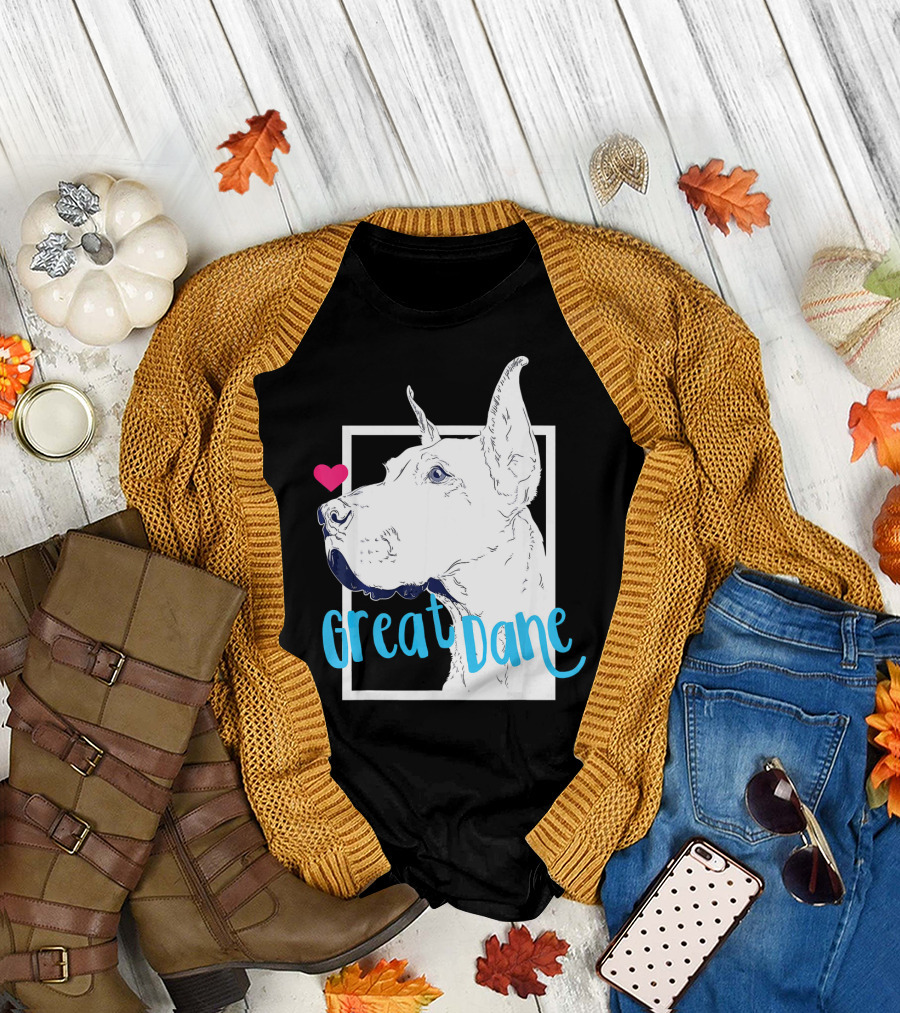 I Love Great Danes with Heart and Great Dane T-Shirt