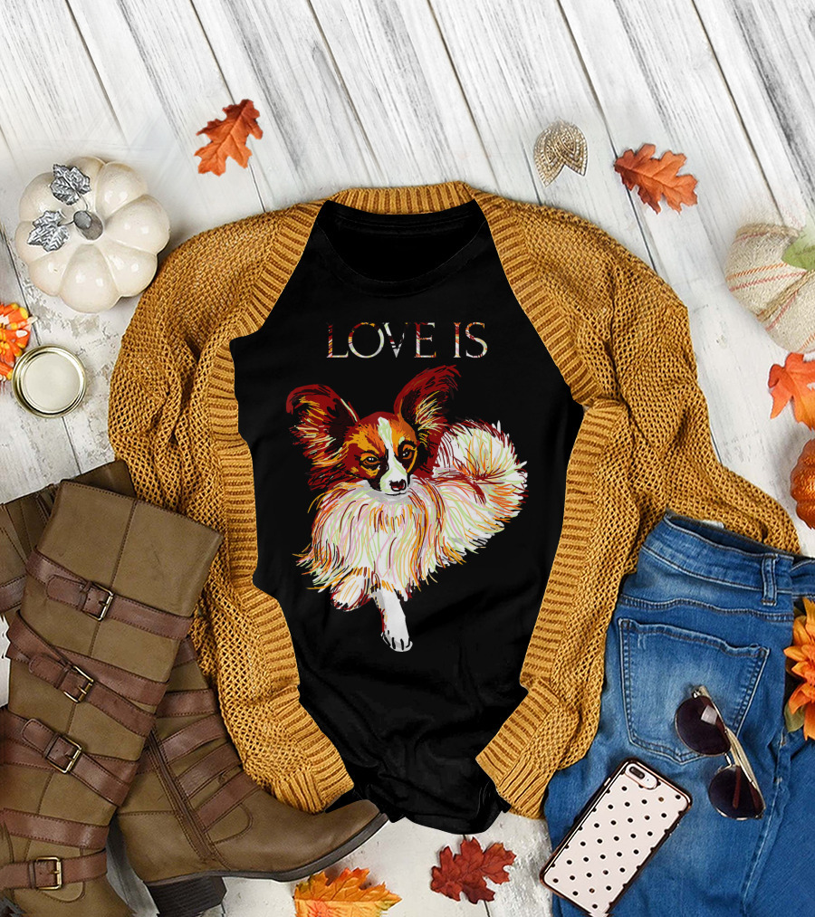 Love Is Cute Papillon T-Shirt