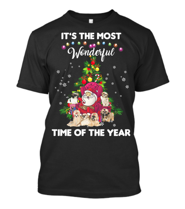IT'S THE MOST WONDERFUL TIME OF THE YEAR Shih Tzu Christmas Santa T-Shirt