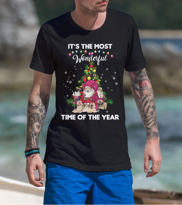 IT'S THE MOST WONDERFUL TIME OF THE YEAR Shih Tzu Christmas Santa T-Shirt