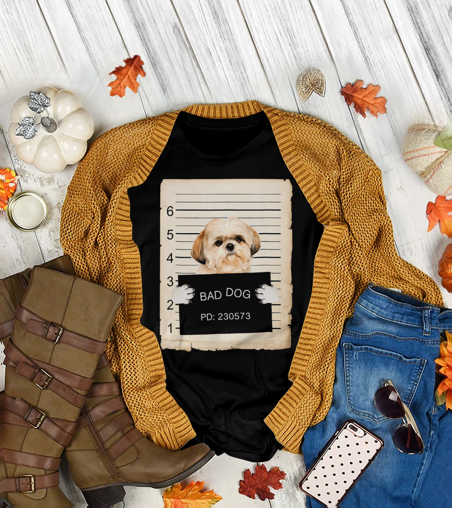 Bad Dog Shih Tzu Mugshot PD: 230573 T-Shirt