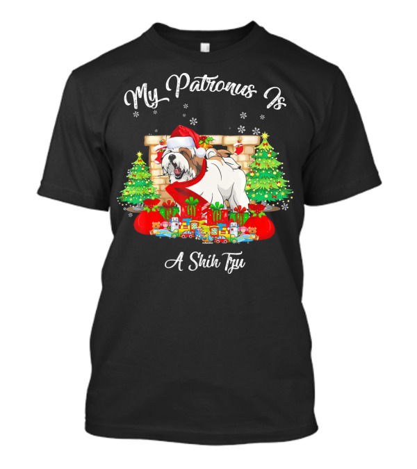 My Patronus Is A Shih Tzu Christmas Santa Hat Scene T-Shirt