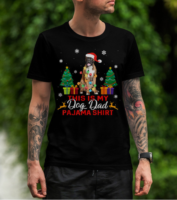 This Is My Dog Dad Pajama Shirt Christmas Boxer Lights T-Shirt