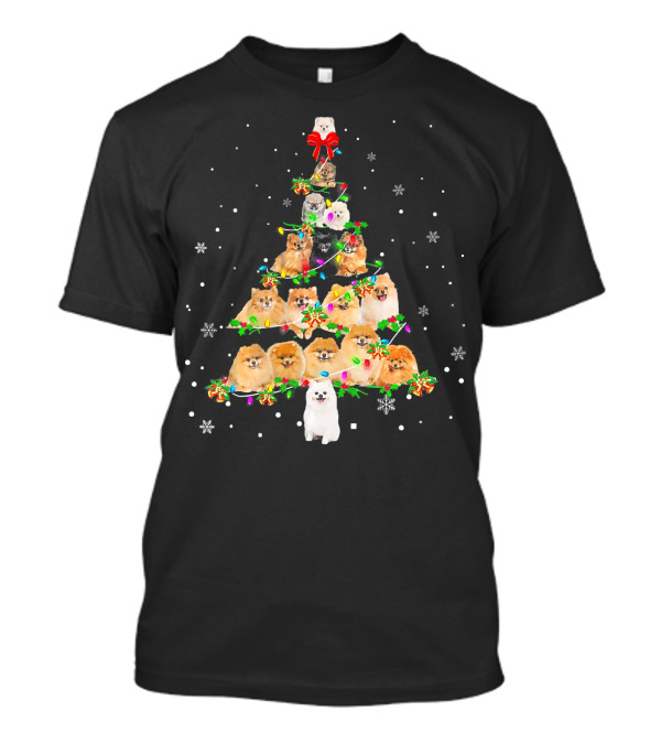 Pomeranian Christmas Tree X Mas Festive Canine Holiday Spirit T-Shirt