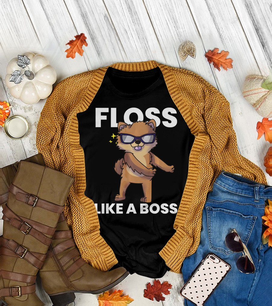 Floss Like A Boss Pomeranian Dog Flossin T-Shirt