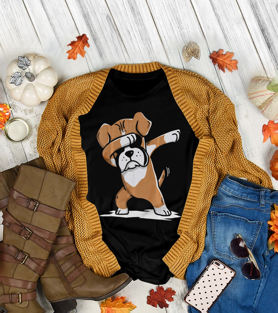 Boxer Dog Dabbing Dab Move Funny Canine Dance T-Shirt