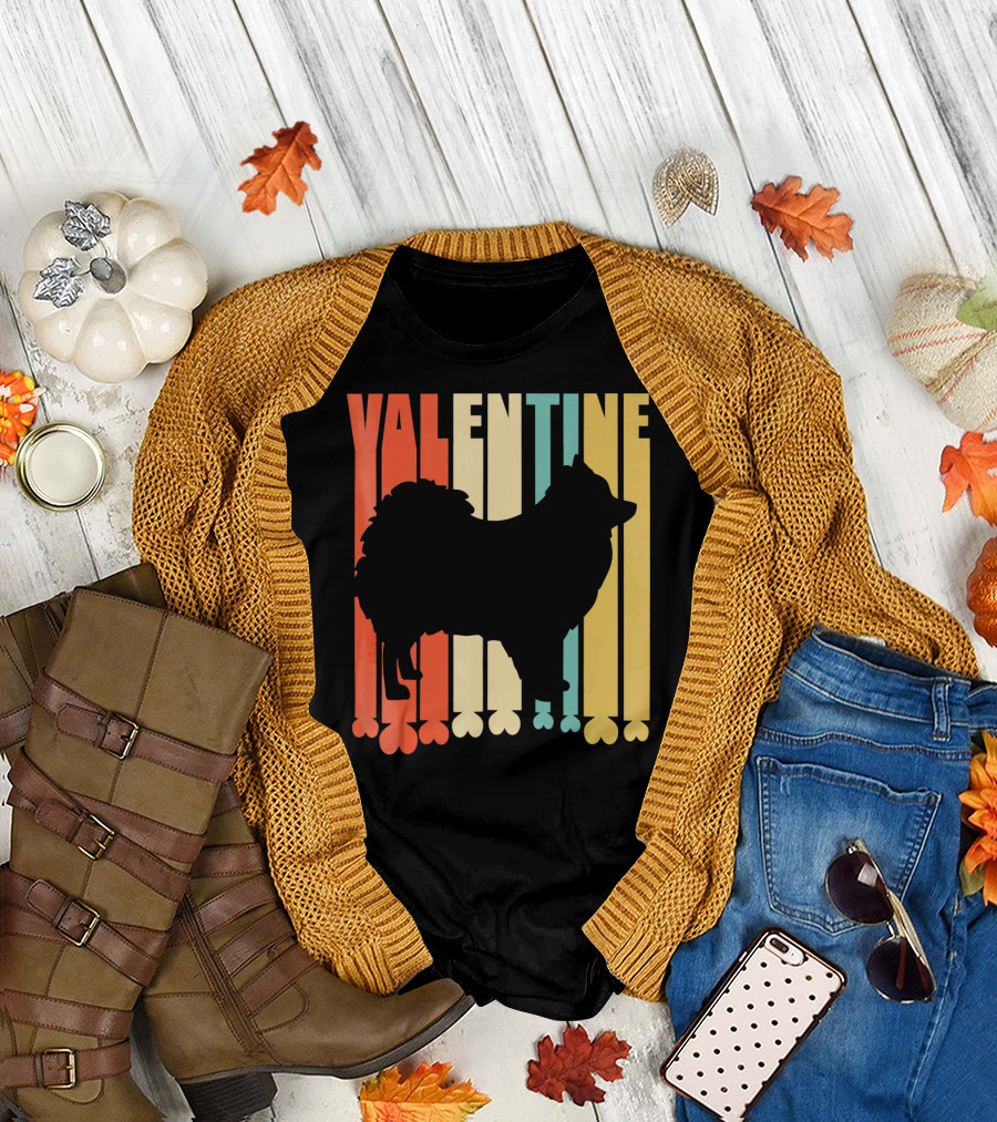 Pomeranian Heart Valentine Vintage T-Shirt