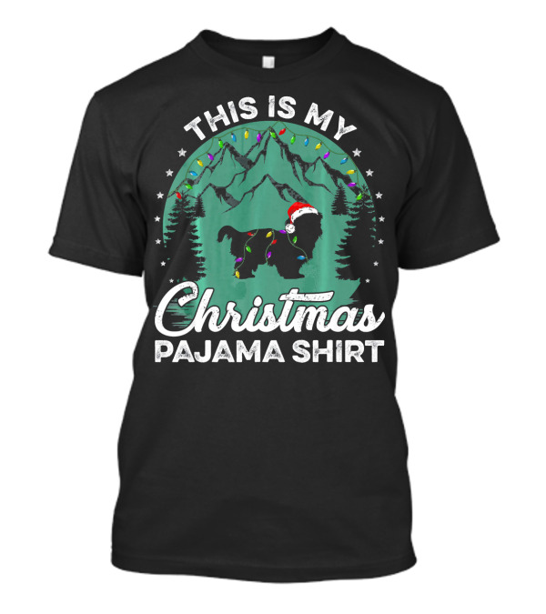 This Is My Christmas Pajama Shirt Shih Tzu Santa Hat Lights Holiday T-Shirt