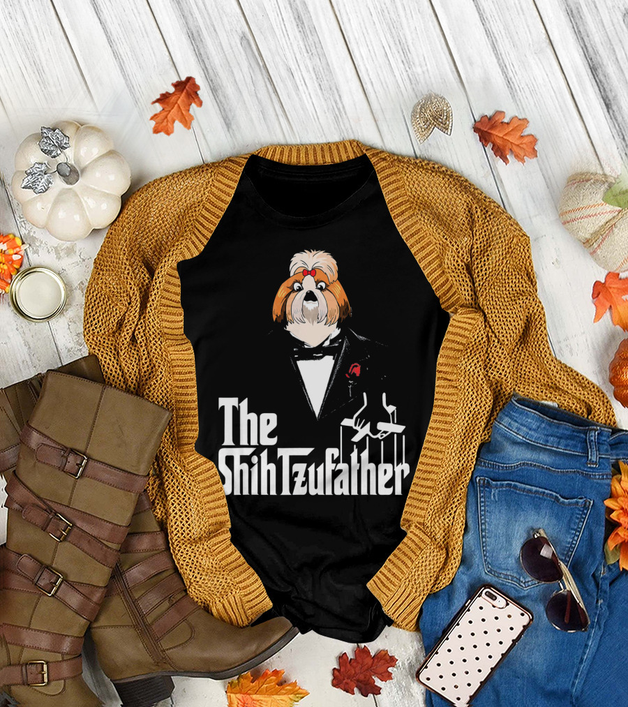 The Shih Tzufather Mafia Dog Puppet T-Shirt