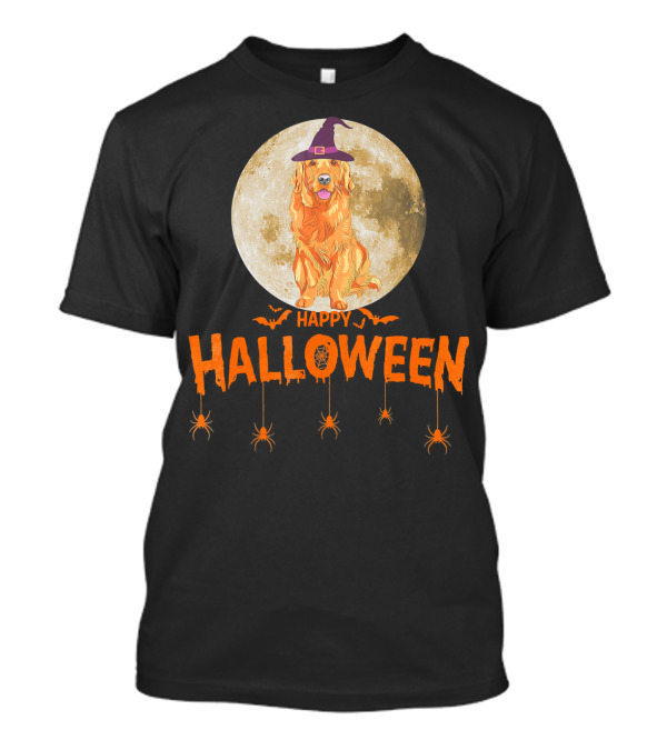 Golden Retriever Halloween Witch Lover Happy Halloween T-Shirt