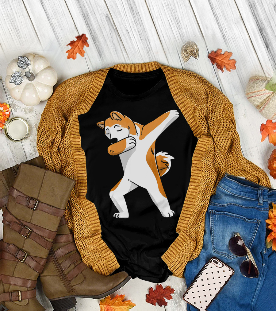 Akita Inu Dabbing Dance Pose T-Shirt