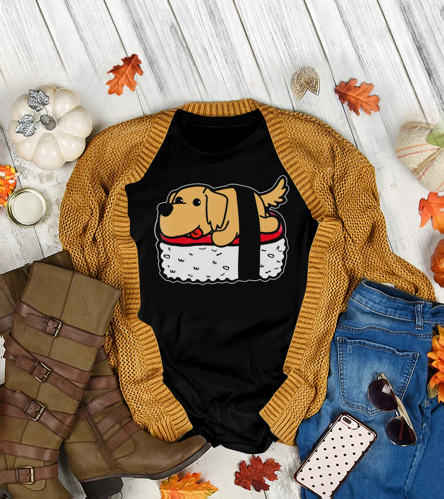 Golden Retriever Nigiri Sushi Humor T-Shirt