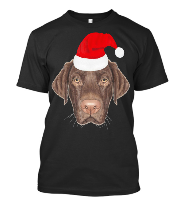Labrador Retriever Dog Festive Santa Hat Holiday Pup T-Shirt