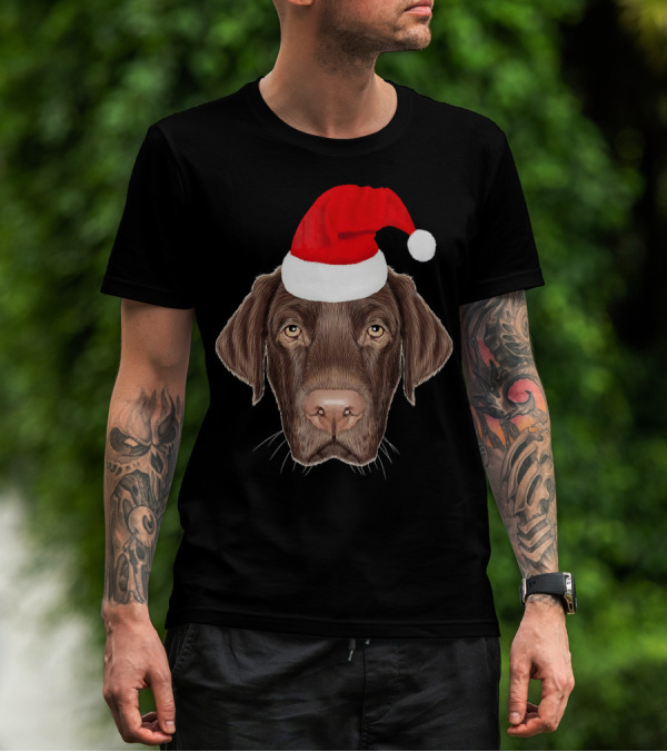 Labrador Retriever Dog Festive Santa Hat Holiday Pup T-Shirt
