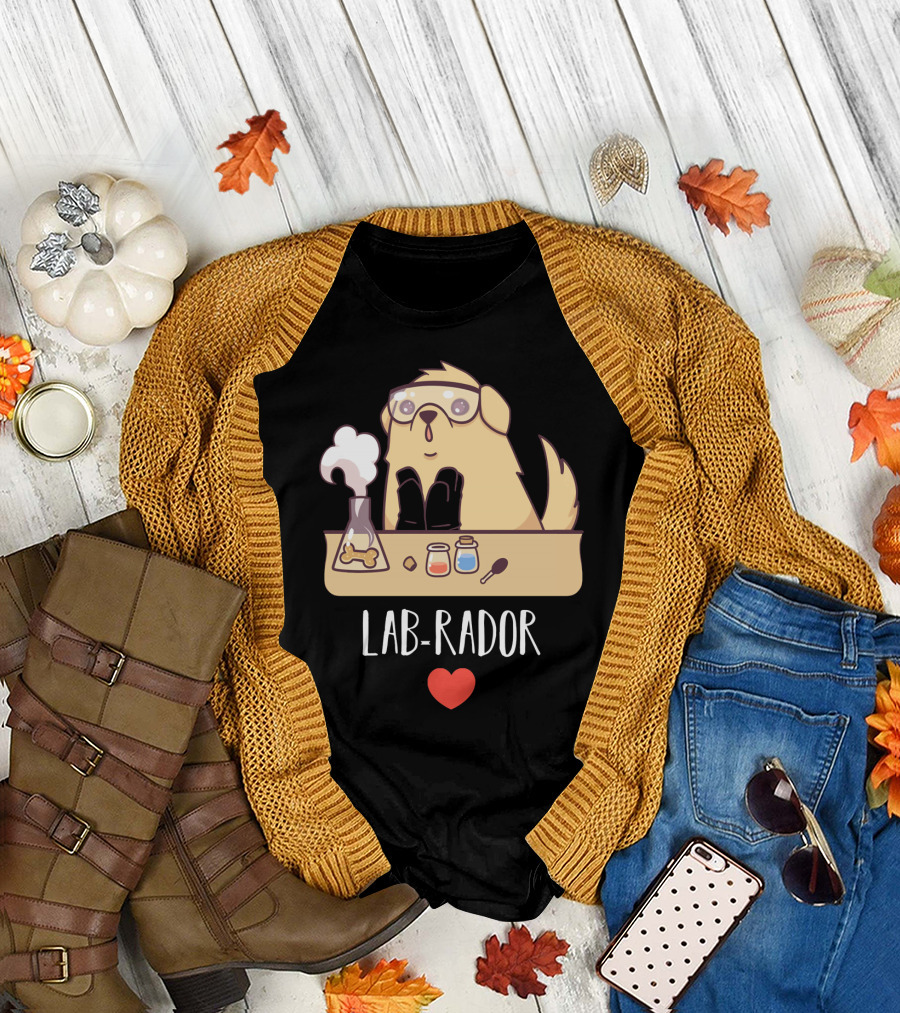 Lab Rador Labrador Retriever Dog Science Chemistry Heart T-Shirt