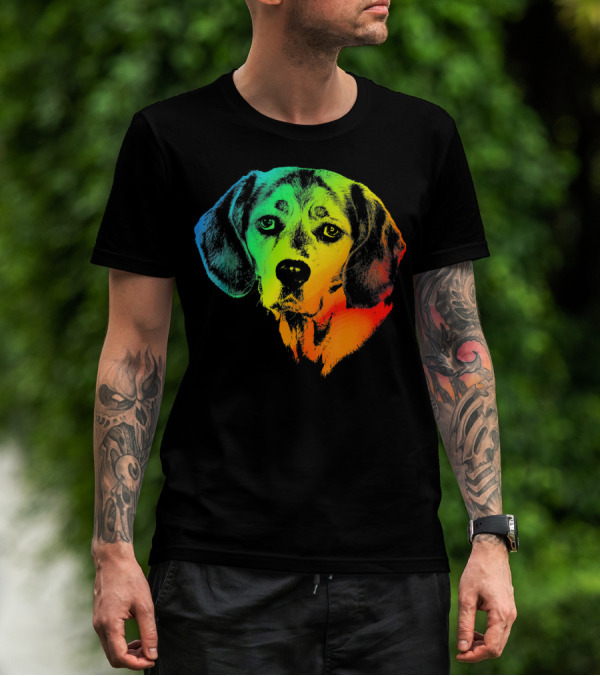 BEAGLE Colorful Rainbow Dog T-Shirt