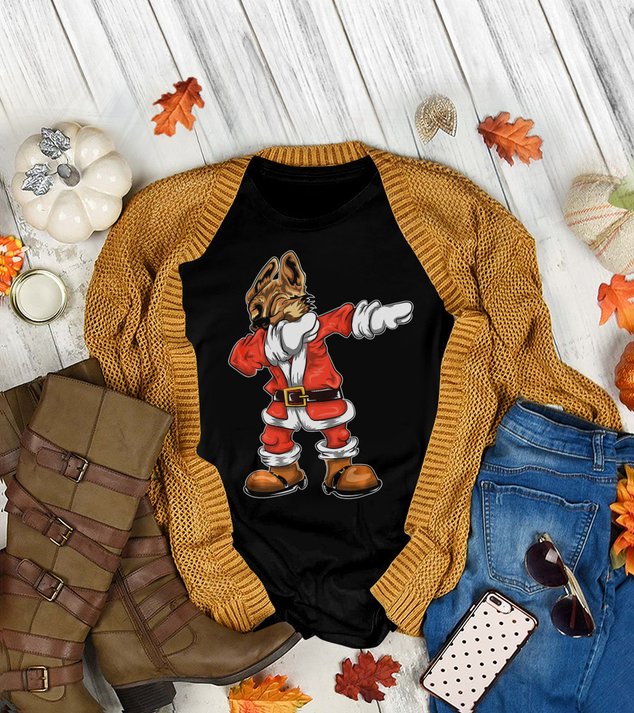 Christmas Santa Dabbing Dog Costume T-Shirt