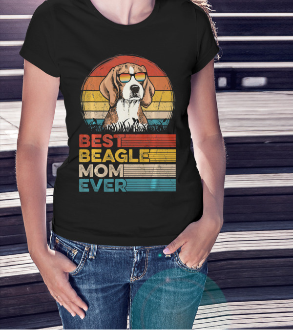 Best Beagle Mom Ever Vintage Dog T-Shirt
