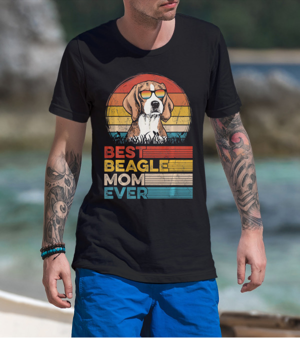 Best Beagle Mom Ever Vintage Dog T-Shirt