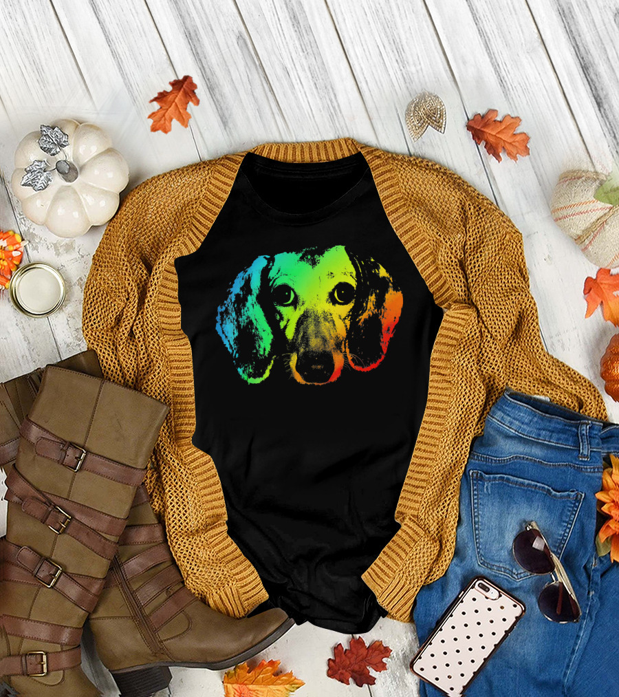 DACHSHUND Vibrant Rainbow T-Shirt