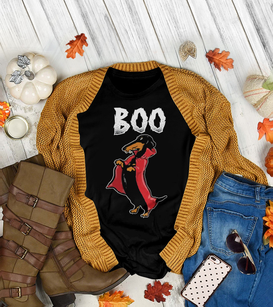 BOO Dachshund Dracula Costume T-Shirt
