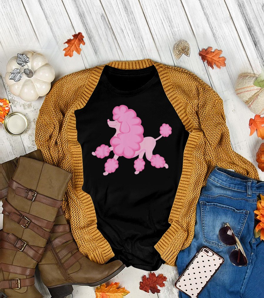 Fancy Pink Poodle Prancing T-Shirt