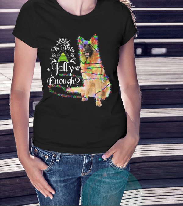 Is This Jolly Enough Christmas Lights Dog T-Shirt