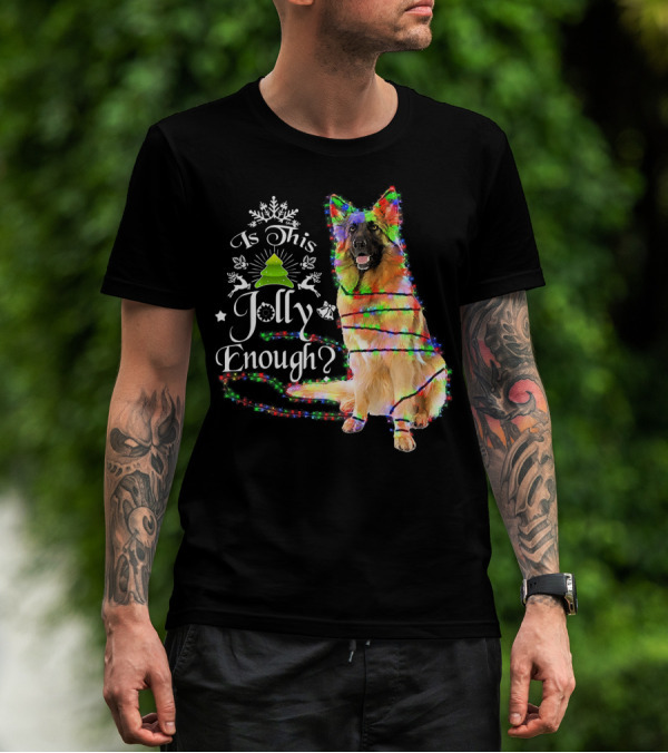 Is This Jolly Enough Christmas Lights Dog T-Shirt