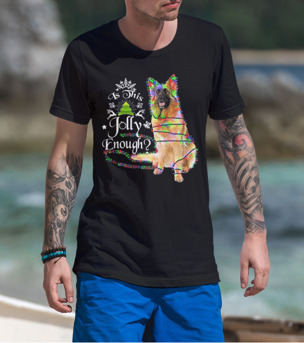 Is This Jolly Enough Christmas Lights Dog T-Shirt