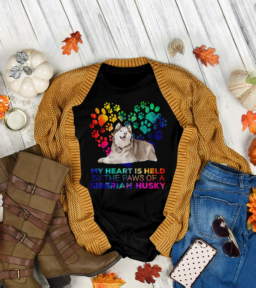 MY HEART IS HELD BY THE PAWS OF A SIBERIAN HUSKY T-Shirt