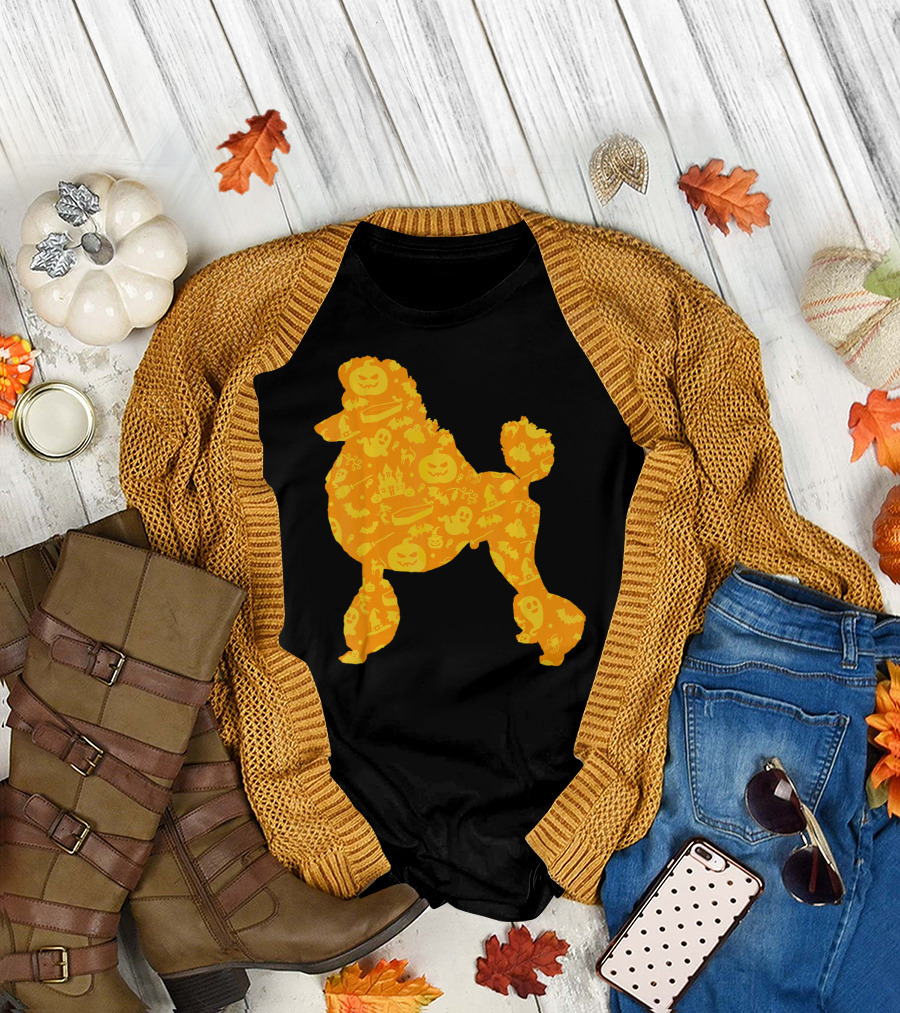 Poodle Halloween Party Ghost Pumpkin Spooky T-Shirt