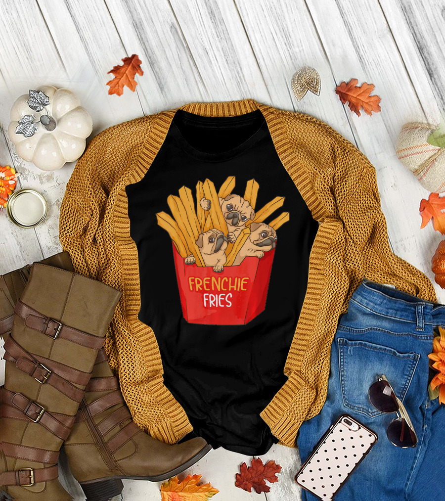 Cool Frenchie Fries Funny French Fries French Bulldog Mixed with French Fries T-Shirt