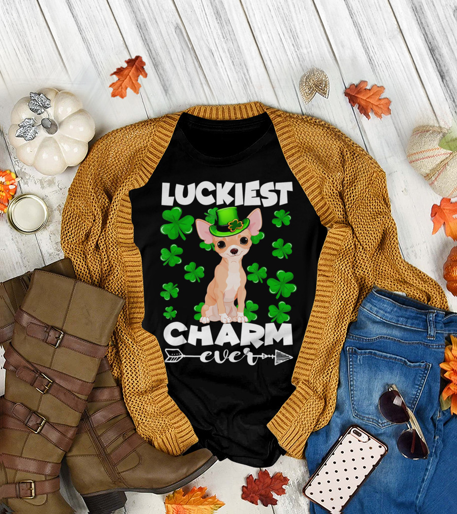 Luckiest Charm Ever Chihuahua St Patrick T-Shirt