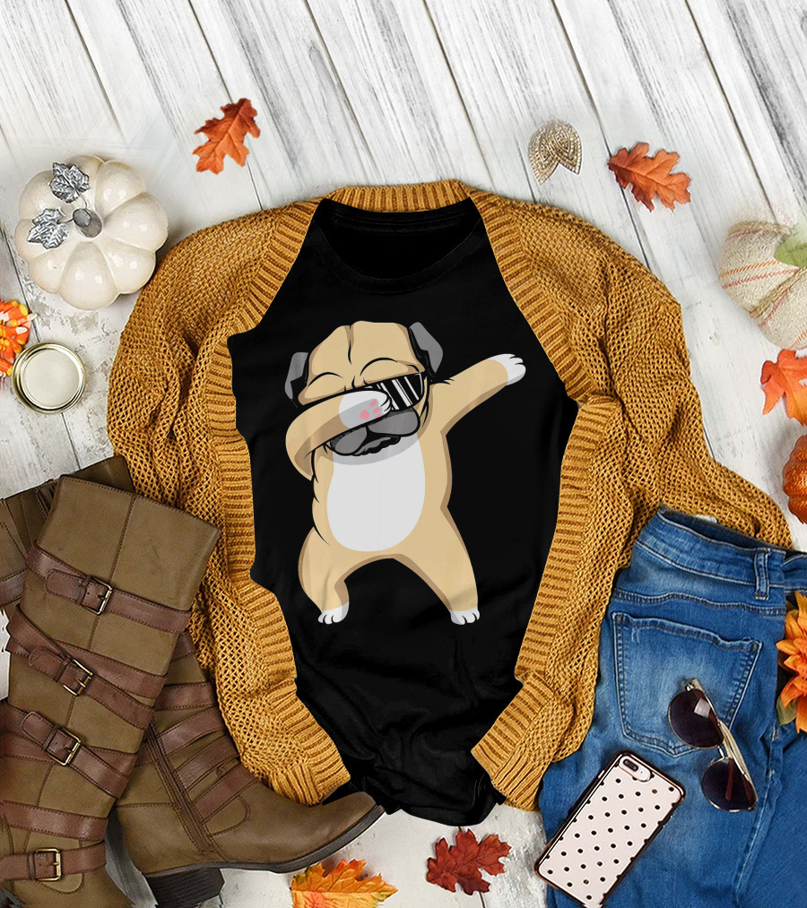 Dabbing Pug Dab Funny Cute Dog Trendy Pose T-Shirt