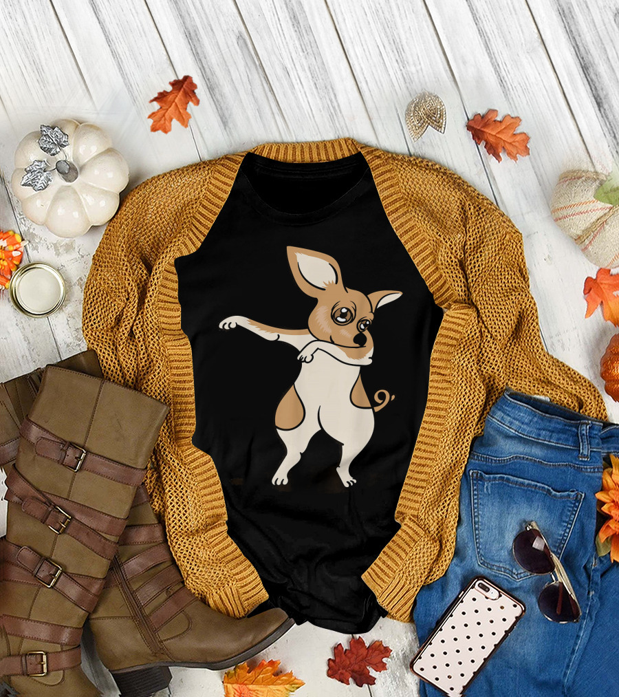 Dabbing Chihuahua Dance Gesture Cute Canine Action T-Shirt