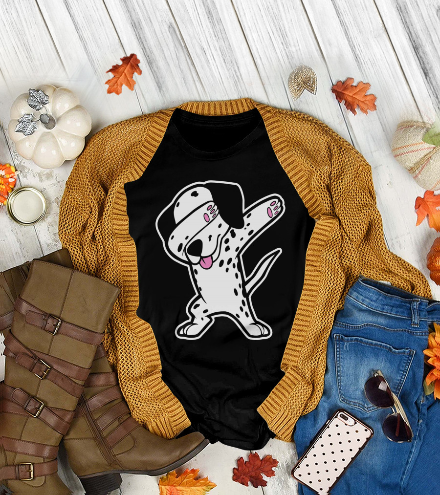 Funny Dabbing Dalmatian Dog T-Shirt