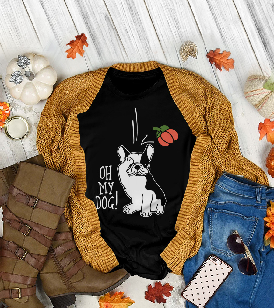 Oh My Dog French Bulldog Pumpkin Halloween T-Shirt