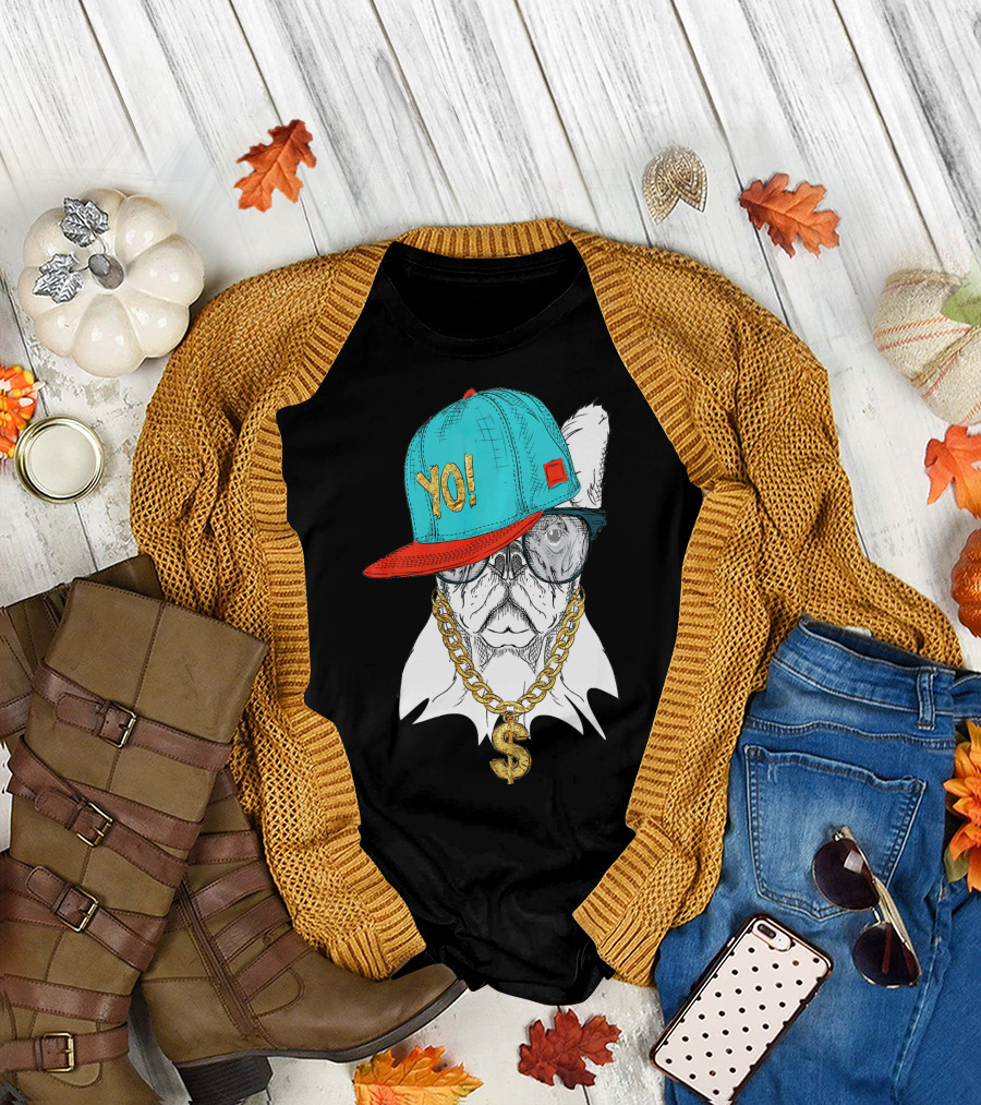 Yo Old School Hip Hop Pug Dog Dolla T-Shirt