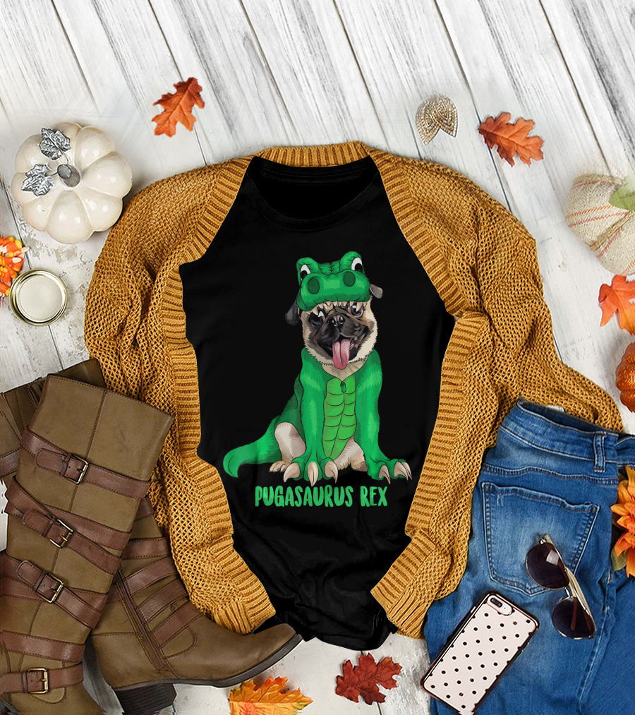 Pugasaurus Rex Cute Puglet Dino Costume T-Shirt