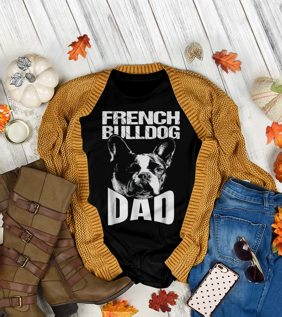 French Bulldog Dad Cute Mens Stylish T-Shirt