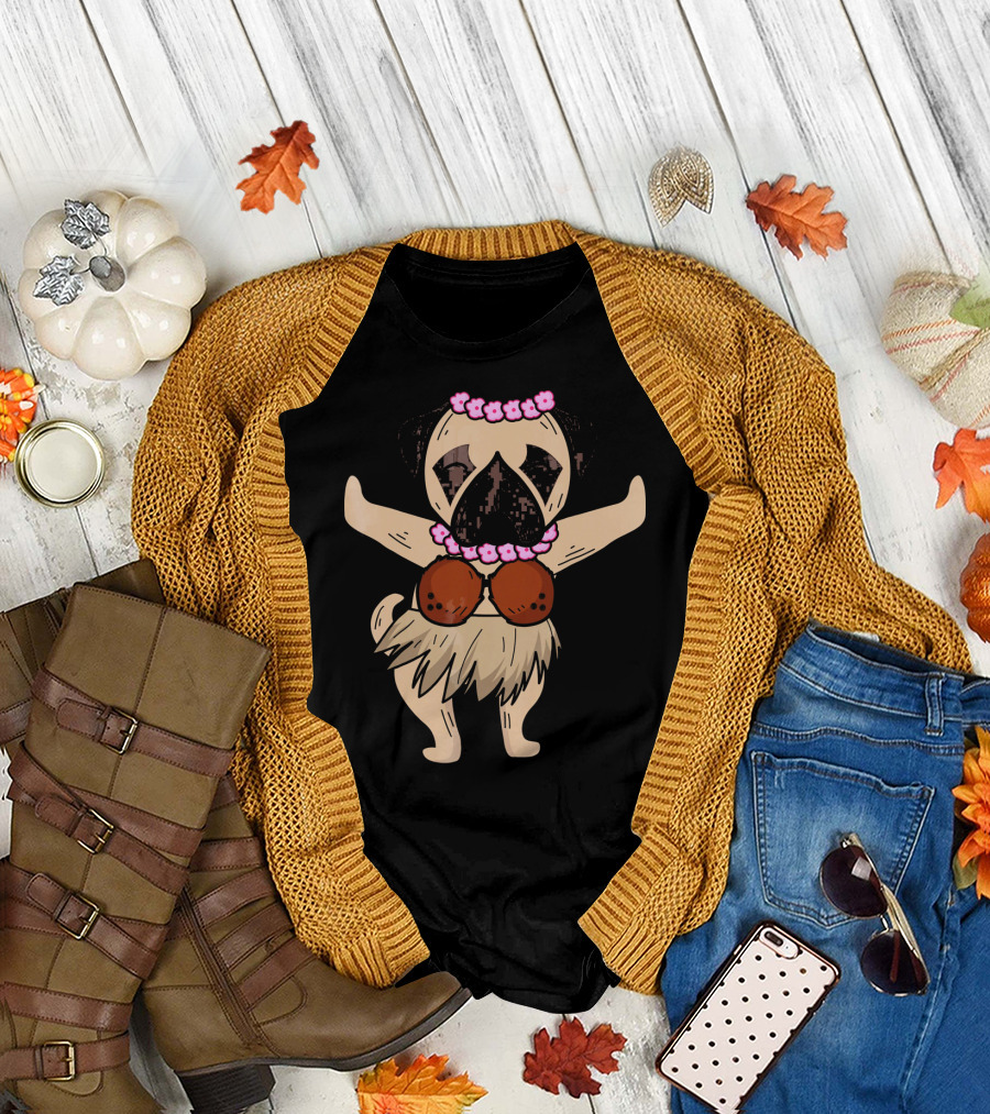 Pug Hawaiian Hula Dance Cool Aloha T-Shirt